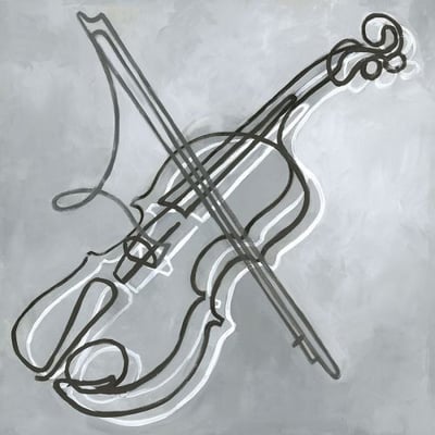 Gray Violin Wall Art Décor