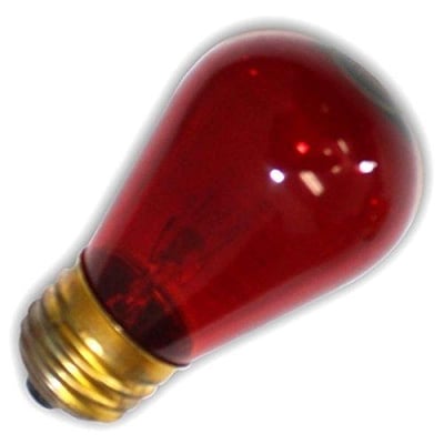 Aspen Lights 1411R S14 11W Base Bulb, Medium, Red