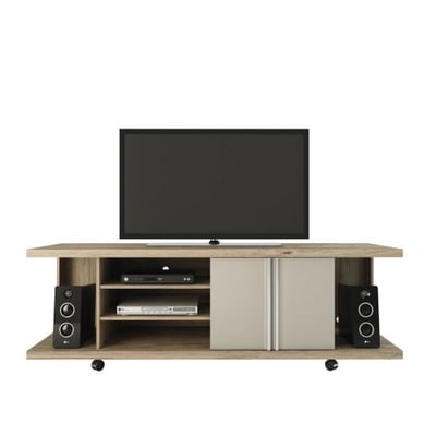 Manhattan Comfort Carnegie TV Stand in Nature and Nude