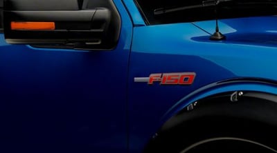 Ford F150 Illuminated Emblems 2-Piece Kit Includes Driver & Passenger Side Fender Emblems in Black Case - F150 in Red Illumination F150RDBK