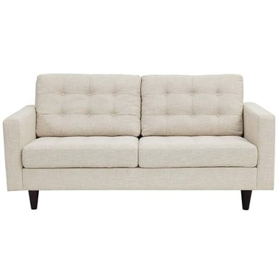 Modway Empress Mid-Century Modern Upholstered Fabric Loveseat In Beige