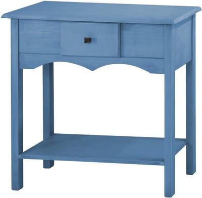 Manhattan Comfort Jay Collection Modern Wooden Sideboard Table With One Drawer and One Shelf, Blue