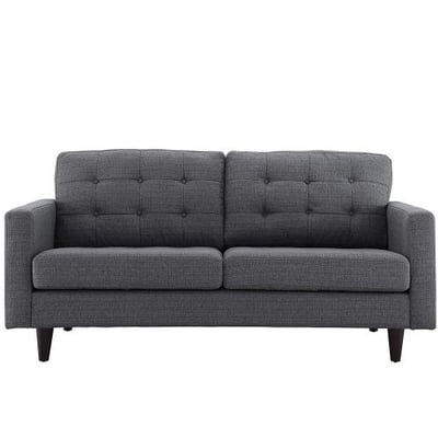 Modway Empress Mid-Century Modern Upholstered Fabric Loveseat In Gray