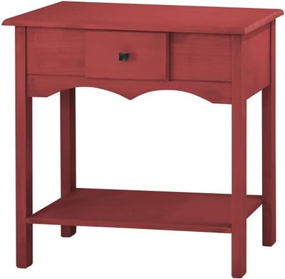 Manhattan Comfort Jay Collection Modern Wooden Sideboard Table with One Drawer and One Shelf, Red
