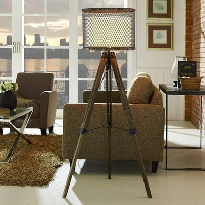 Modway Fortune Floor Lamp, Antique Silver