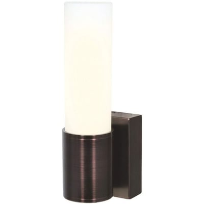Aqueous - 1-Light Wall Sconce - Oil Rubbed Bronze Finish - Opal Glass Shade