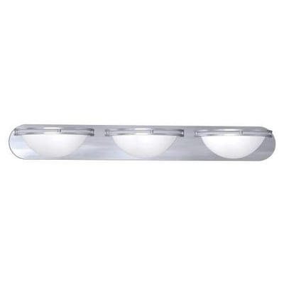 Access Lighting 20453GU-BS/WHT Aztec- Three Light Wall/Vanity Mount, Brushed Steel Finish with White Glass