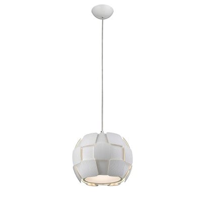 Access Lighting 50903LED-WH/WH Layers LED 11-Inch Diameter Pendant with Shade, White