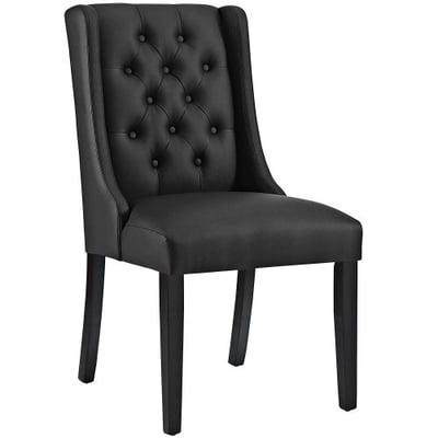 Modway Baronet Vinyl Dining Chair in Black