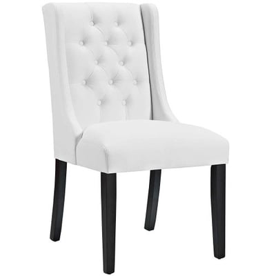 Modway Baronet Vinyl Dining Chair in White