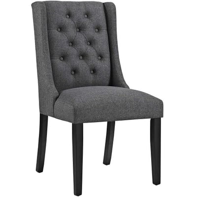 Modway Baronet Fabric Dining Chair in Gray