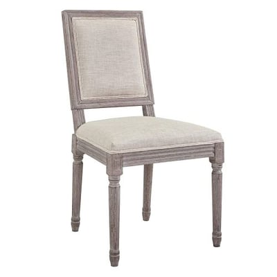 Modway EEI-2682-BEI Court Vintage French Upholstered Fabric Dining Side Chair, Beige