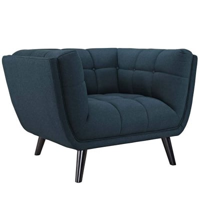 Modway EEI-2732-BLU Bestow Mid-Century Modern Upholstered Fabric Button-Tufted Armchair Blue