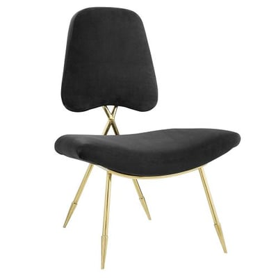 Modway EEI-2809-BLK Ponder Upholstered Velvet Modern Lounge Accent Chair Black