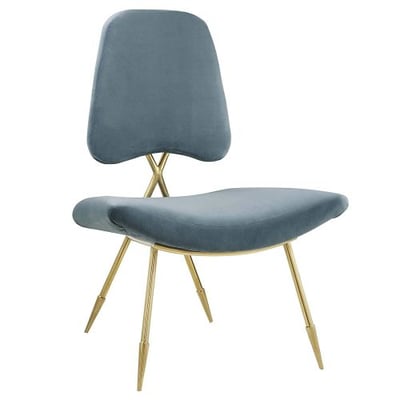 Modway EEI-2809-SEA Ponder Upholstered Velvet Modern Lounge Accent Chair Sea