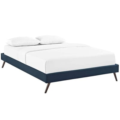 Modway MOD-5893-AZU Loryn King Bed Frame with Round Splayed Legs, Azure Fabric