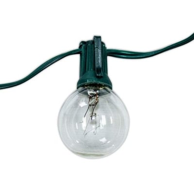 Aspen Lights C7G1110C Global String Lights 12'/11 Lights Clear Bulb Green Cord, 20 Gauge