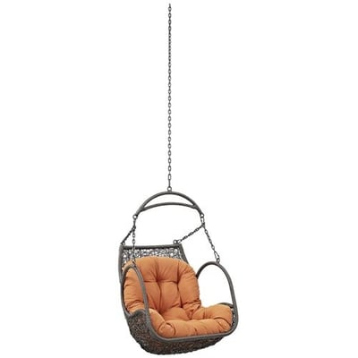 Modway EEI-2659-ORA-SET Arbor Outdoor Patio Balcony Porch Lounge Swing Chair Set with Hanging Steel Chain Orange
