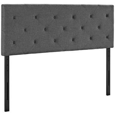 Modway Terisa Upholstered Fabric Tufted Queen Size Headboard in Gray