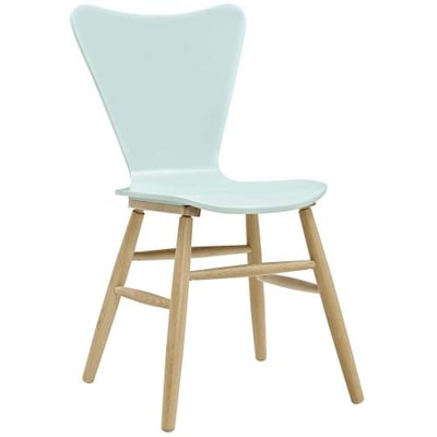 Modway EEI-2672-LBU Cascade Mid-Century Modern Wood Dining Side Chair, Light Blue