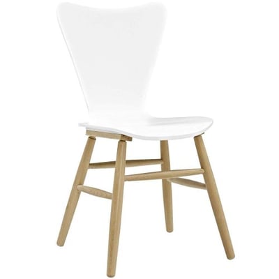 Modway EEI-2672-WHI Cascade Mid-Century Modern Wood Dining Side Chair, White