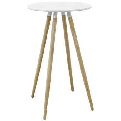 Modway EEI-2675-WHI-SET Track Contemporary Modern Round Bar Table, Whiite