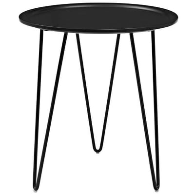 Modway EEI-2677-BLK Digress Mid-Century Round Side Table with Hairpin Legs, Black