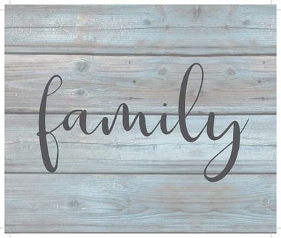 String Light Company Family-Wash Out Grey Background Wall Hanging, 10
