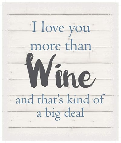 String Light Company I Love You More Than Wine an That's Kind of A Big Deal-White Background Wall Hanging, 10