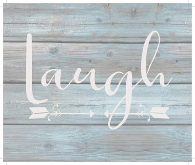 String Light Company Laugh-Wash Out Grey Background Wall Hanging, 10