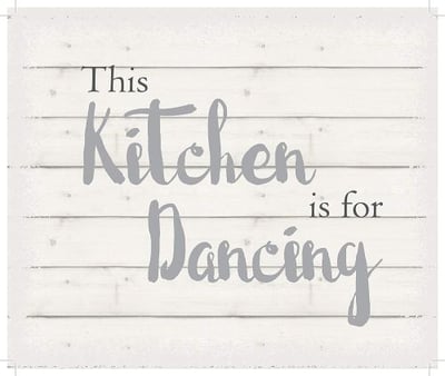 String Light Company This Kitchen is for Dancing-White Background Wall Hanging, 10