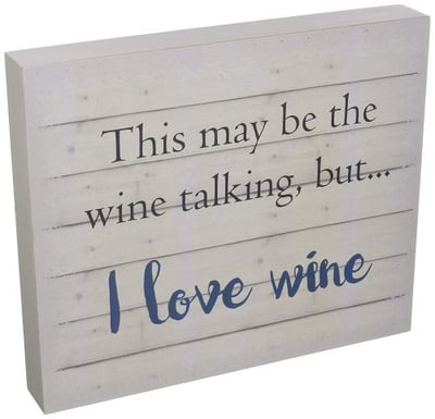 String Light Company This May Talking But, I Love Wine-White Background Wall Hanging, 10