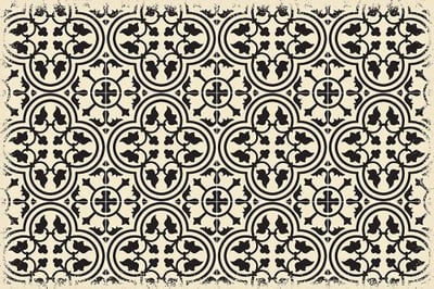 Table in a Bag RUG2BLK23 Vinyl Rug, 2'x3', Black and White