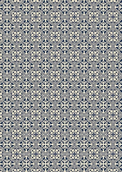 Table in a Bag RUG2B57 Vinyl Rug, 5'x7', Blue and White