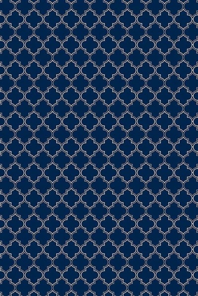 Table in a Bag RUG10B46 Vinyl Rug, 4'x6', Blue and White