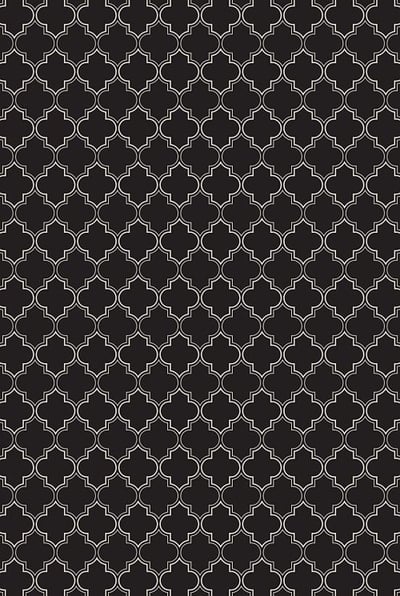 Table in a Bag RUG10BLK23 Vinyl Rug, 2'x3', Black and White