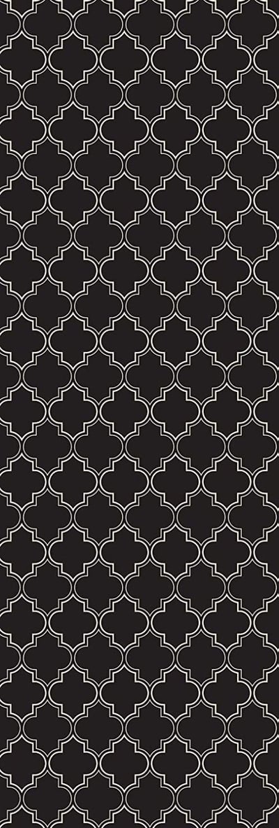 Table in a Bag RUG10BLK26 Vinyl Rug, 2'x6', Black and White