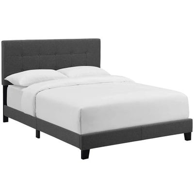 Modway Amira Queen Upholstered Fabric Bed Gray