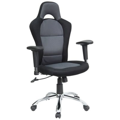 Race Car Inspired Bucket Seat Office Chair in Gray/Black Mesh