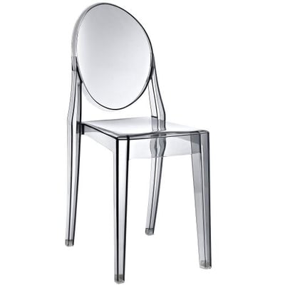 Modway Casper Dining Side Chair in Smoked Clear