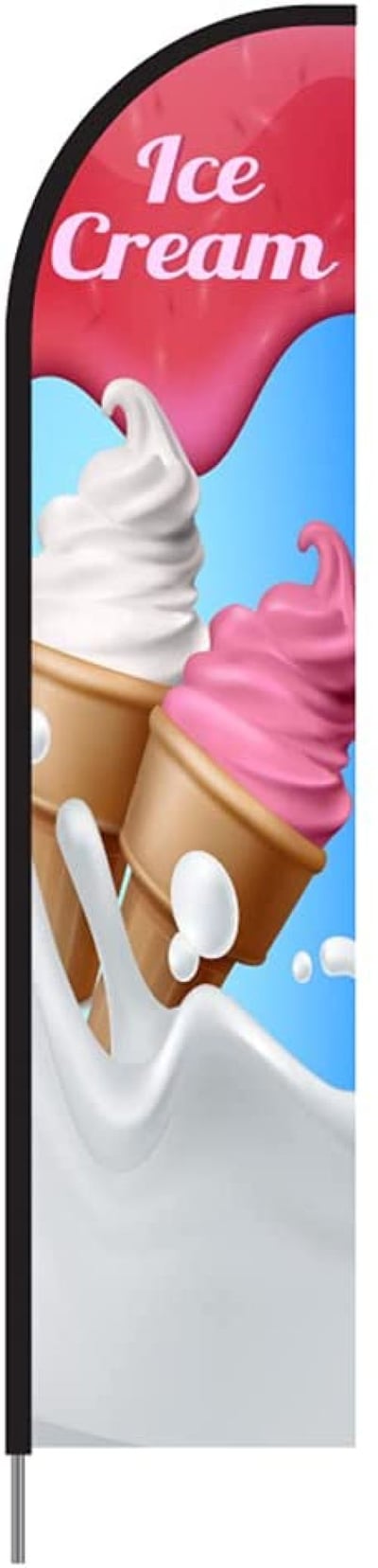 Ice Cream EVO Feather Flag with Pole Kit, 15 feet - Multicolor