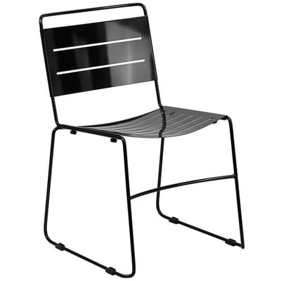 Flash Furniture Hercules Series Black Indoor-Outdoor Metal Stack Chair