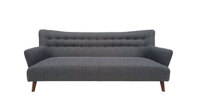 Pangee Bridgewater Steel Fabric Sofa, Grey