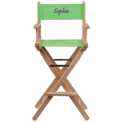 Personalized Director Seat  Personalized Bar Height Directors Chair in Green