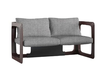 K Contemporary Fabric Upholstered Wood Frame, Wood Veneer, Grey