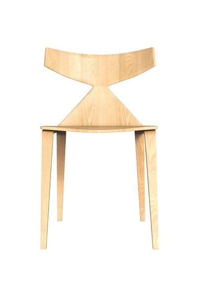 Grandprix Tapered-Leg Oak Armless Chair, Oak