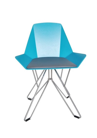 Eames Chrome Leg Low Back Chair, Blue