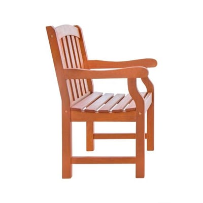VIFAH V211 Outdoor Wood Arm Chair, Natural Wood Finish, 25 by 24 by 36-Inch