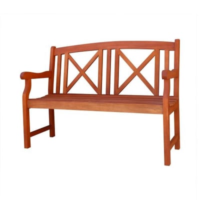 VIFAH V507A 2-Seater Outdoor Wood Bench, 47-Inch by 25-Inch by 35-Inch