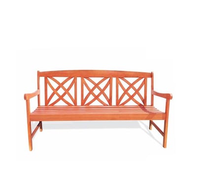 Vifah V205-1 Outdoor Baltic Wood Garden Bench with Decorative Back, 5-Feet